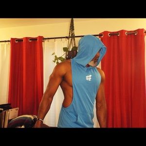 Jed North Muscle Hoodie Light Blue